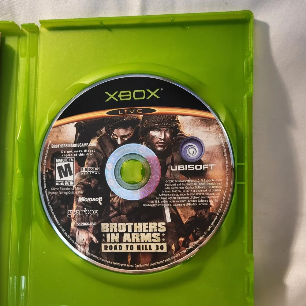 Xbox Brothers in Arms Road to‎ Hill 30 Video Game Disc Manual Case